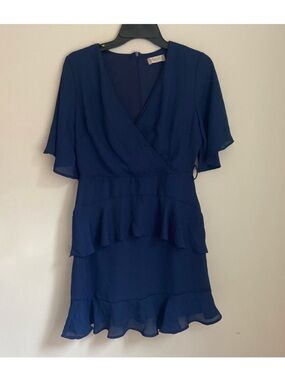 NWT Altar'd State Navy Blue Ruffle Tiered Dress